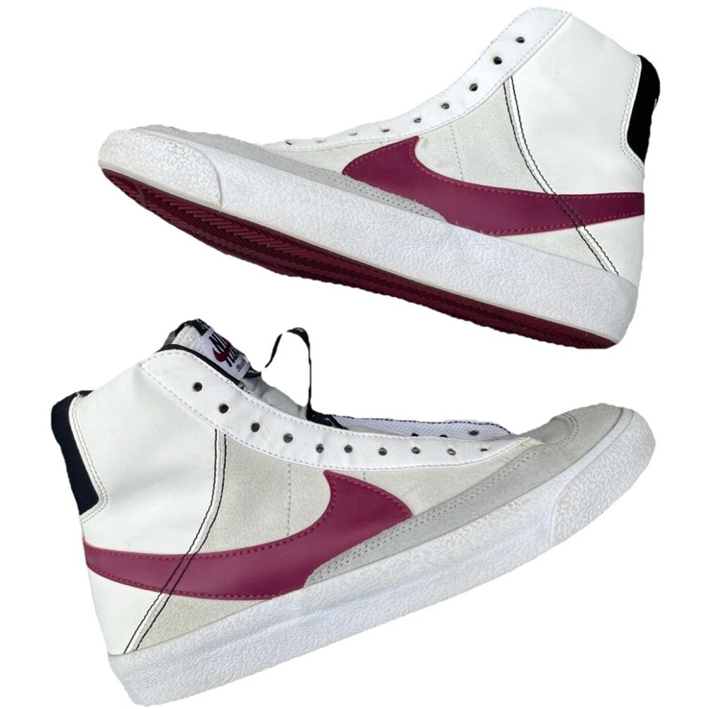 Nike Blazer Mid High Top White Burgundy Boys Size 6